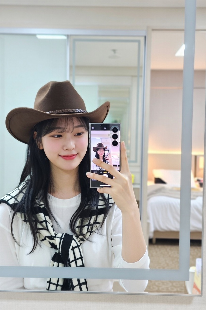 小野戴着牛仔帽